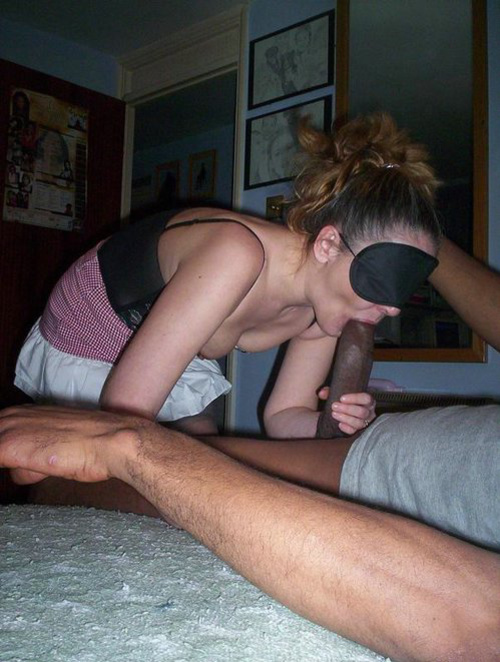 Asian Wife Blindfold - Photo Blindfolded Asian Chick Tricked to Swallow Black Dick