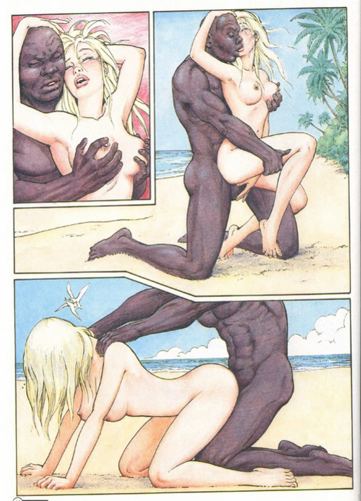 Cuckold Interracial Breeding Cartoons - Cartoon Interracial Porn Photo Blonde Pussy Fucked by BBC